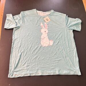 Pixie Lady lounge set bunny print in blue size 2x. NWOT